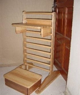 Mobile Ladder with Tray And Stool