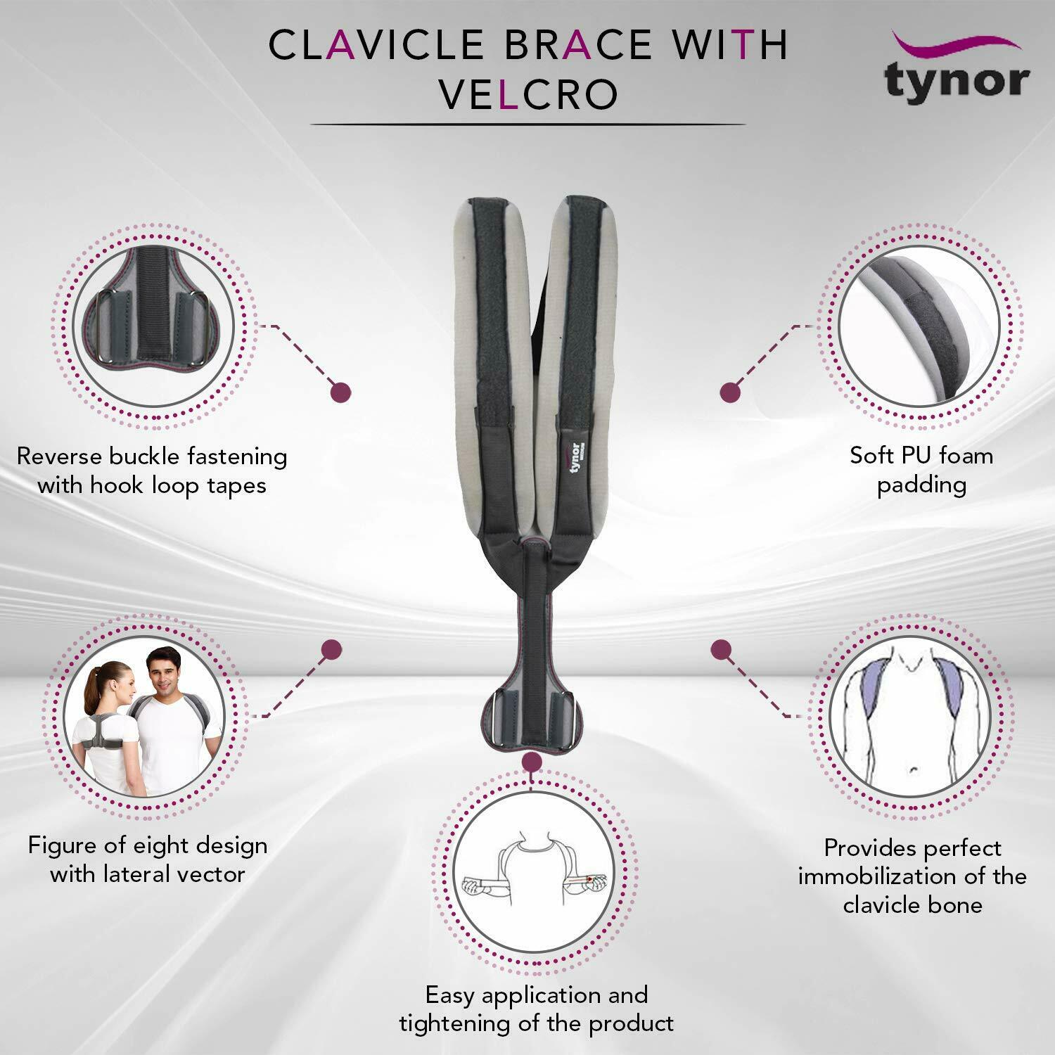 Tynor Clavicle Brace With Velcro – Adult - Image 2